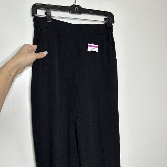 NWOT Halogen High Waist Trouser Pants Straight Leg Pull On Women's Black Size 0 - Picture 4 of 6